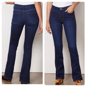 Frame LE Mini Boot Cut Jeans Split Hem Claremore Blue size 28